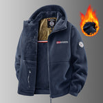 KZZ Men's Heavyweight Double Sided Fleece Jacket with Full Zip Closure & Hood Thick Winter Warm Coat
