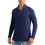 KZZ Men's  Zip Shirt  Quick Dry Lightweight Long Clothing Sports Casual Wear