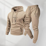 KZZ Printed Hoodie and Drawstring Sweatpants Set