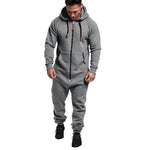 KZZ Men's Hooded Fleece Jumpsuit