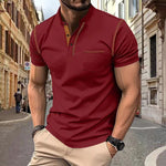 KZZ Men's Regular Fit Short Sleeve Top, Casual Sport Shirt