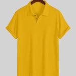 KZZ Men's Plain Jacquard Knit Polo Shirt