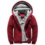 KZZ Thickened Fleece Solid Color Hooded Cardigan - Men's Winter Sweatshirt Jacket