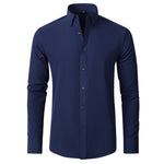 KZZ Men's Long Sleeve Dress Shirt Modern Slim Fit