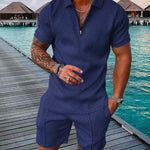 KZZ Mens Polo Shirt and Shorts Sets