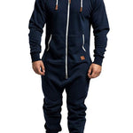 KZZ Men's Hooded Fleece Jumpsuit