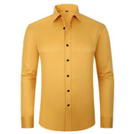 KZZ Men's Long Sleeve Dress Shirt Modern Slim Fit