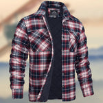 KZZ Men's Long-Sleeve Plaid Jacket