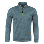 KZZ Men'S Fleece-Lined Half-Zip Sweatshirts, Casual Solid ColorPullovers with Stand Collar