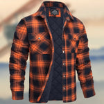 KZZ Men's Long-Sleeve Plaid Jacket