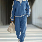 Sporty Side Stripe Sweatsuit Set