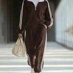 Sporty Side Stripe Sweatsuit Set