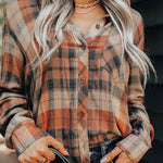 Nadorine Pumpkin Spice Dreamer Plaid Top for Women Casual Work Office Loose Fit 2026 | Under $40