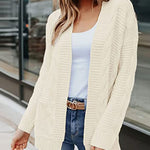 Open Front Knit Cardigan Sweater