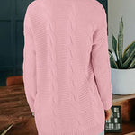 Open Front Knit Cardigan Sweater