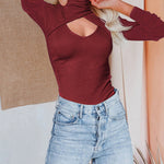 Long Sleeve Turtleneck Wrap Look Front Ribbed Knitted Slim Fit Tops Tee Shirts