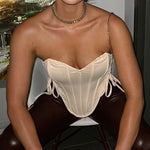 Solid Satin Corset Tube Tanks