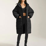 Long Thick Hoodied Cotton Jacket Coat