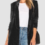 Solid Long Sleeve Blazers Suit Blazer Shawl Lapel Slim Fit Velvet Jackets