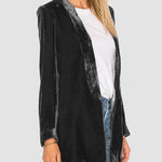 Solid Long Sleeve Blazers Suit Blazer Shawl Lapel Slim Fit Velvet Jackets