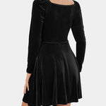 Sexy V-neck Waist Velvet Dress
