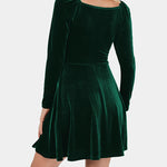 Sexy V-neck Waist Velvet Dress