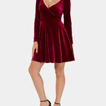 Sexy V-neck Waist Velvet Dress