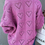 V-neck Solid Color Knitwear Hollow Sweater