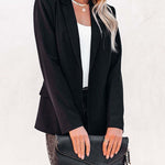 Nadorine Women's Casual Lapel Slim Pocket Cardigan Blazer