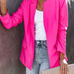 Nadorine Women's Casual Lapel Slim Pocket Cardigan Blazer