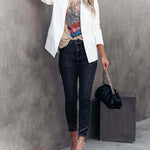 Nadorine Women's Casual Lapel Slim Pocket Cardigan Blazer