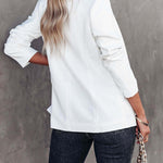 Nadorine Women's Casual Lapel Slim Pocket Cardigan Blazer