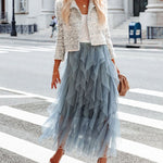 Formal High Low Asymmetrical Midi Tea-Length Elastic Waist Tutu Skirts