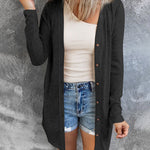 Knitted Plain Classic Shirt Collar Regular Sweater Cardigans