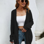 Fuzzy Knitted Sweater Cardigan with Pockets Soft Open Front Long Sweater Outerwear