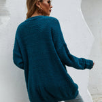 Fuzzy Knitted Sweater Cardigan with Pockets Soft Open Front Long Sweater Outerwear