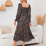 Long Sleeve V Neck Knitted Pencil Dress Jumper Long Dress