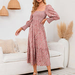 Long Sleeve V Neck Knitted Pencil Dress Jumper Long Dress