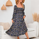 Long Sleeve V Neck Knitted Pencil Dress Jumper Long Dress