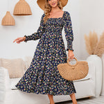 Long Sleeve V Neck Knitted Pencil Dress Jumper Long Dress