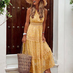Lace Deep V Wedding Bridal Dress Banquet Evening Party Maxi Dress White Dress