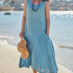 Sleeveless Dresses with Pocket