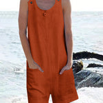Pocket Buttons Shorts Jumpsuit