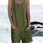 Pocket Buttons Shorts Jumpsuit