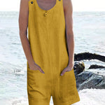 Pocket Buttons Shorts Jumpsuit