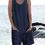 Pocket Buttons Shorts Jumpsuit