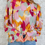 Nadorine Round Neck Long Sleeve Shirt Sweatshirt Summer Tops Lantern Sleeve Tunic Top