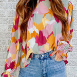 Nadorine Round Neck Long Sleeve Shirt Sweatshirt Summer Tops Lantern Sleeve Tunic Top
