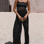 Two-piece Outfits Frill Cami Top & Pants Sets