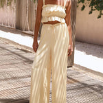 Two-piece Outfits Frill Cami Top & Pants Sets